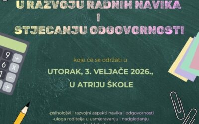 Kako pomoći djetetu u razvoju radnih navika i stjecanju odgovornosti – poziv na predavanje