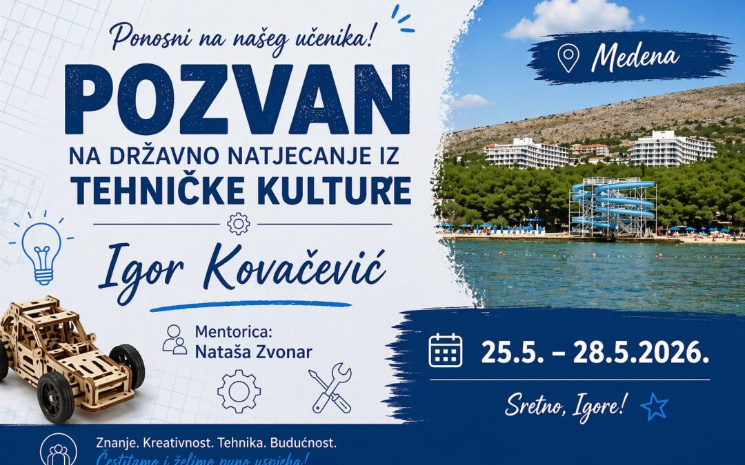 Plasman na državno natjecanje iz Tehničke kulture