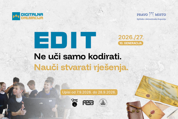 Otvorene su prijave za EDIT 2026/2027 – besplatnu školu primijenjenog programiranja i digitalnih vještina